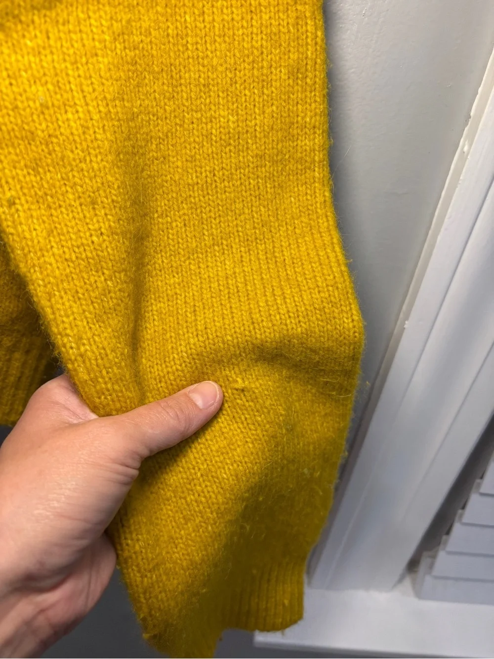 RARE Anthropologie Maeve Mustard Yellow Lace Collar Cardigan Sweater Size M